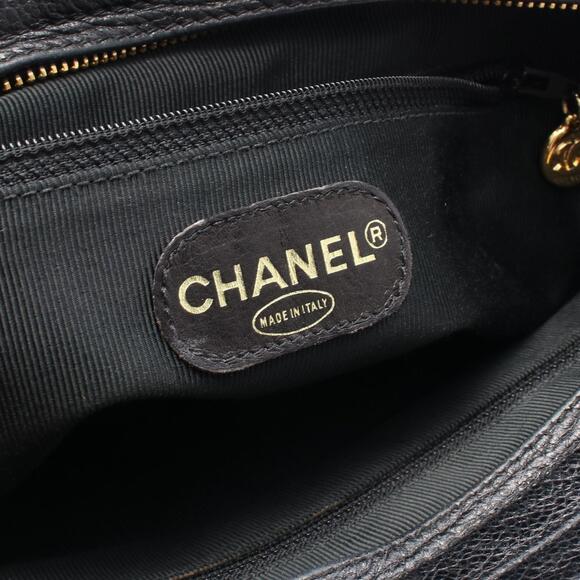 CHANEL Triple Coco Mark Shoulder Bag Black Calfskin Leather - Picture 4 of 8